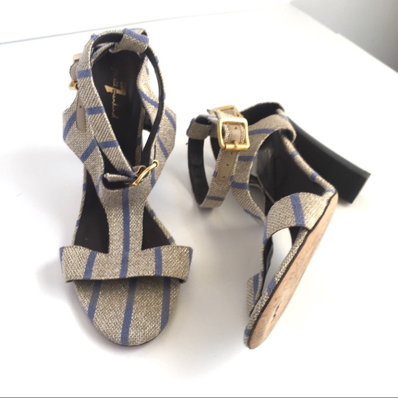 7 For All Mankind Shoes - 7 For All Mankind High Heels T-Strap Shoes Gold
